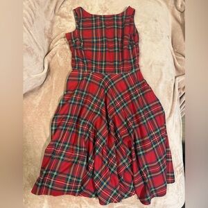 Red Plaid Sleeveless Dress